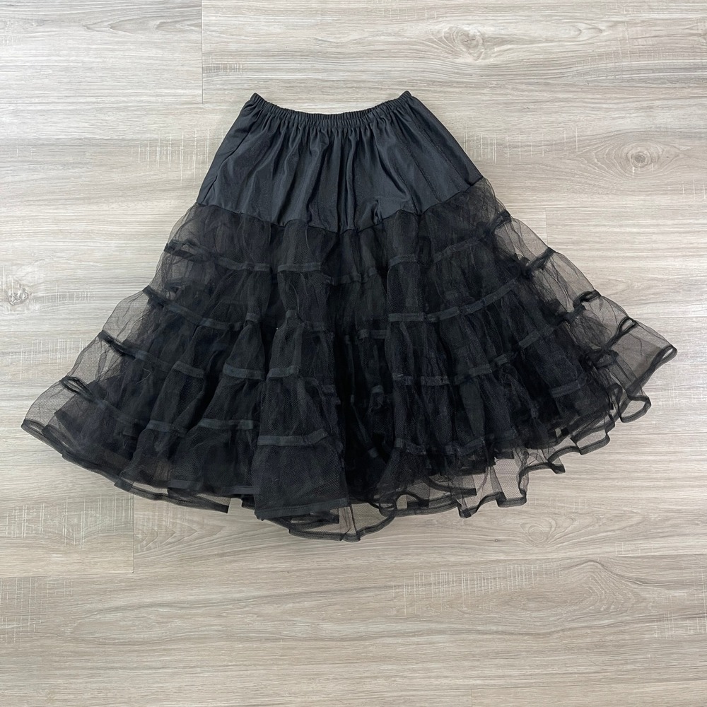 Leg Avenue Women's Skirt Petticoat Costume Sheer Whimsigoth Witchy OS Black - Picture 1 of 6